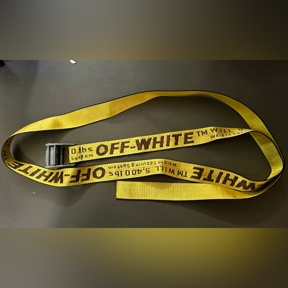 Off-White Tie Down  Nylon Industrial Yellow Belt, OFFWHITE BELT